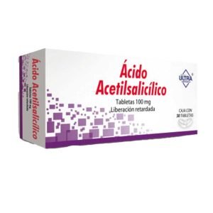 ACIDO ACETILSALICILICO ULTRA, Acido Acetilsalicilico 100 mg, Tabletas LR c/30, 7502216798373