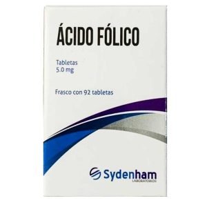 ACIDO FOLICO SYDENHAM, Acido Folico 5 mg, Tabletas c/92, 7502010580983