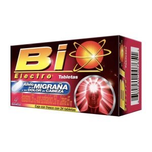 Bio Electro, ácido acetilsalicílico, paracetamol y cafeína 250/250/65 Mg, 24 Tabletas, 650240007651