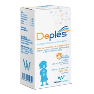 DEPLES, Amantadina, Clorfenamina, Paracetamol 0.5/0.02/3.0 Gr, Jarabe 60 Ml, 7501300450340