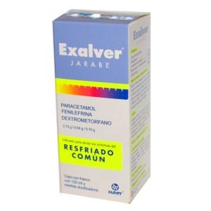 Exalver, Dextrometorfano 100 mg, Fenilefrina 40 mg, Paracetamol 2.13 g, Solucion 120 ml, 7502009741746