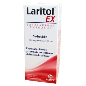 LARITOL EX, Ambroxol 600 mg, Loratadina 100 mg, Solucion 120 ml, 7502009740657