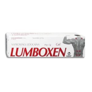 LUMBOXEN ROJO, Lidocaina 2 g, Naproxeno 10 g, Gel 35 g, 7502009745539