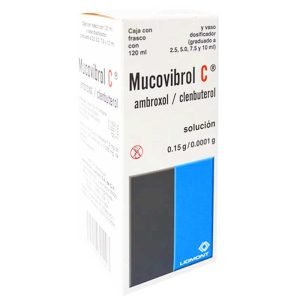 Mucovibrol C, Ambroxol / Clenbuterol 150 mg, 0.1 mg / 100 ml, Solución 120 Ml, 7501299301203