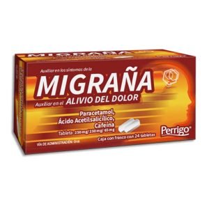 PARACETAMOL, ACIDO ACETILSALICILICO, CAFEINA, Acido Acetilsalicilico 250 mg, Cafeina 65 mg, Paracetamol 259 mg, Tabletas c/24, 7501109763214