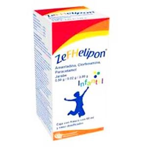 ZEFHELIPON, Amantadina 2.5 g, Clorfenamina 100 mg, Paracetamol 15 g, Solucion Gotas 30 ml, 7502213042356