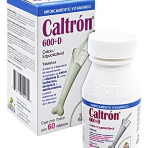 CALTRON 600 + D, Carbonato de Calcio 1.5 g, Proteinato de Calcio 48 mg, Vitamina D 3.125 mcg, Tabletas c/60, 714908100099