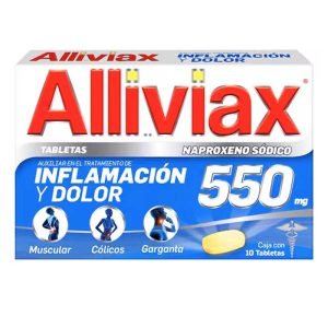 Alliviax 550 Mg, Naproxeno Sodico 550 mg, 10 Tabletas, 650240013805