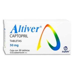 ALTIVER 50MG, Captopril 50 mg, Tabletas c/30, 7502009745980