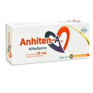 ANHITEN-A, Nifedipino 30 mg, Comprimidos LP c/30, 7502216792289