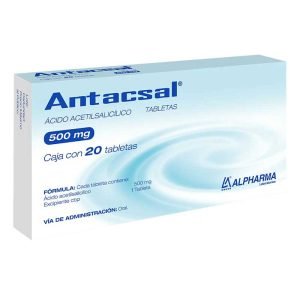 ANTACSAL, Acido Acetilsalicilico 500 mg, Tabletas c/20, 75017125