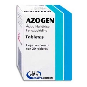 AZOGEN, Acido Nalidixico 500 mg, Fenazopiridina 50 mg, Tabletas c/20, 7506400900054