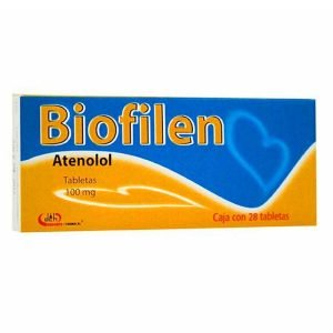 BIOFILEN 100MG, Atenolol 100 mg, Tabletas c/28, 7501825301752