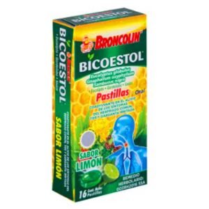 Broncolin, Bicoestol Limón, 16 Pastillas, 714706910890
