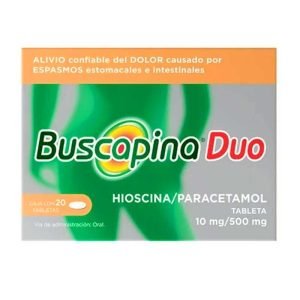 Buscapina, Hioscina 10 Mg / Metamizol 250Mg, 20 Tabletas, No requiere receta, 7501165011632