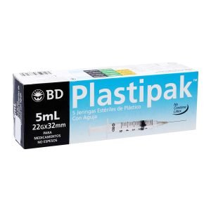 BD Plastipak, Ml 22 G X 32 Mm, 5 Jeringas Desechable , 7501073086180