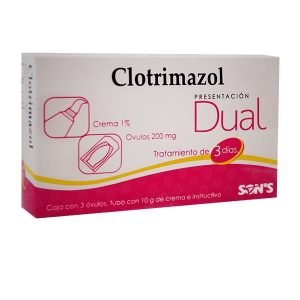 CLOTRIMAZOL DUAL SONS, Clotrimazol 200 mg, Dual 1 Pieza,  7502001163485