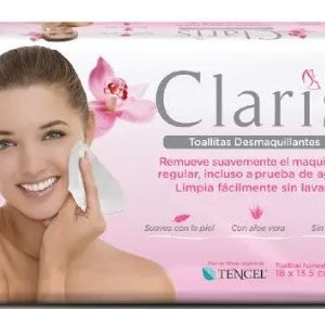 Toallas Húmedas Claris , Desmaquillantes , 40 Piezas, 7502221012303