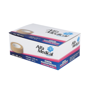 CINTA MICROPOROSA PIEL, ALFA MEDICAL 1.25 CM X 10M, 1 Pieza,  7502275700102