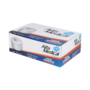 CINTA ADHESIVA TRANSPARENTE, ALFA MEDICAL 2.5CM X 10M, Caja c/12, 7502275700133