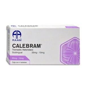 CALEBRAM SUBLINGUAL, Ketorolaco 10 mg, Tramadol 25 mg, Tabletas c/4, 7506313800229