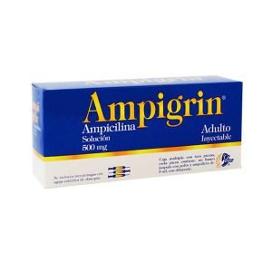 Ampigrim, Ampicilina 500mg, Solución Inyectable, 780083140922