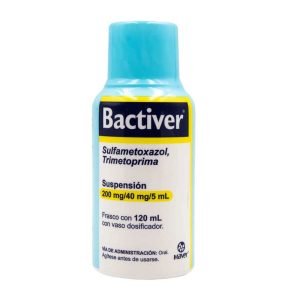 BACTIVER, Sulfametoxazol 200 mg, Trimetoprima 40 mg, Suspension 120 ml, 7503000422511