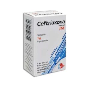 CEFTRIAXONA, Ceftriaxona 1 g, Lidocaina 3.5 ml, Solucion Inyectable c/1, 780083149840