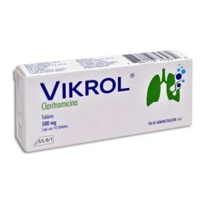 VIKROL, Claritromicina 500 mg, Tabletas c/10, 785118753979