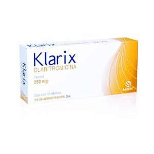 KLARIX, Claritromicina 250 mg, Tabletas c/10, 7502009740442
