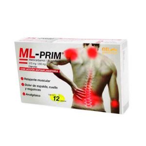 ML-PRIM, Ibuprofeno 200 mg, Metocarbamol 375 mg, Capsulas c/12, 7502227426982