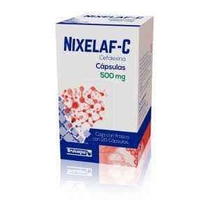 NIXELAF-C, Cefalexina 500 mg, Capsulas c/20, 7502208891891