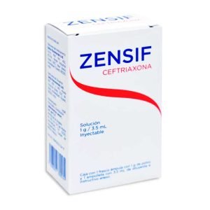 ZENSIF, Ceftriaxona 1 g, Lidocaina 3.5 ml, Solucion Inyectable c/1, 7506022330574