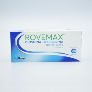 ROVEMAX, Diosmina 450 mg, Hesperidina 50 mg, Tabletas c/20, 7501075723724