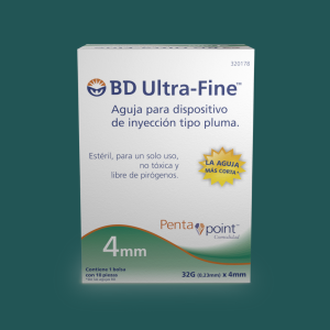 Ultra-fine, Jeringas de insulina 32G X 4 MM, 10 Piezas, 382903201785