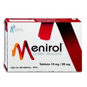 MENIROL, Ezetimiba 10 mg, Simvastatina 20 mg, Tabletas c/28, 7501258214766
