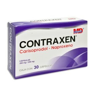 CONTRAXEN, Carisoprodol 200 mg, Naproxeno 250 mg, Capsulas c/30, 7501836003140