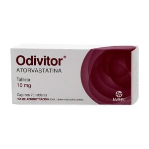 ODIVITOR 10MG, Atorvastatina 10 mg, Tabletas c/20, 7502009744884