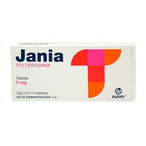 JANIA, Tolterodina 2 mg, Tabletas c/14, 7502009746314