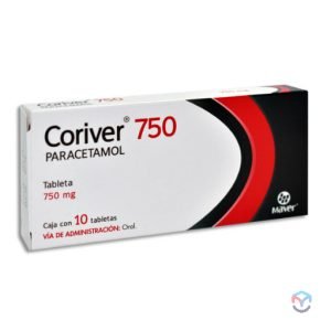 CORIVER 750MG, Paracetamol 750 mg, Tabletas c/10, 7502009747052
