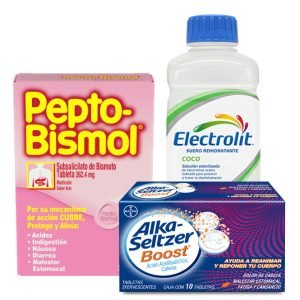 Pa la Cruda (Alka Seltzer + Pepto Bismol + Electrolit) $95.00 PZA
